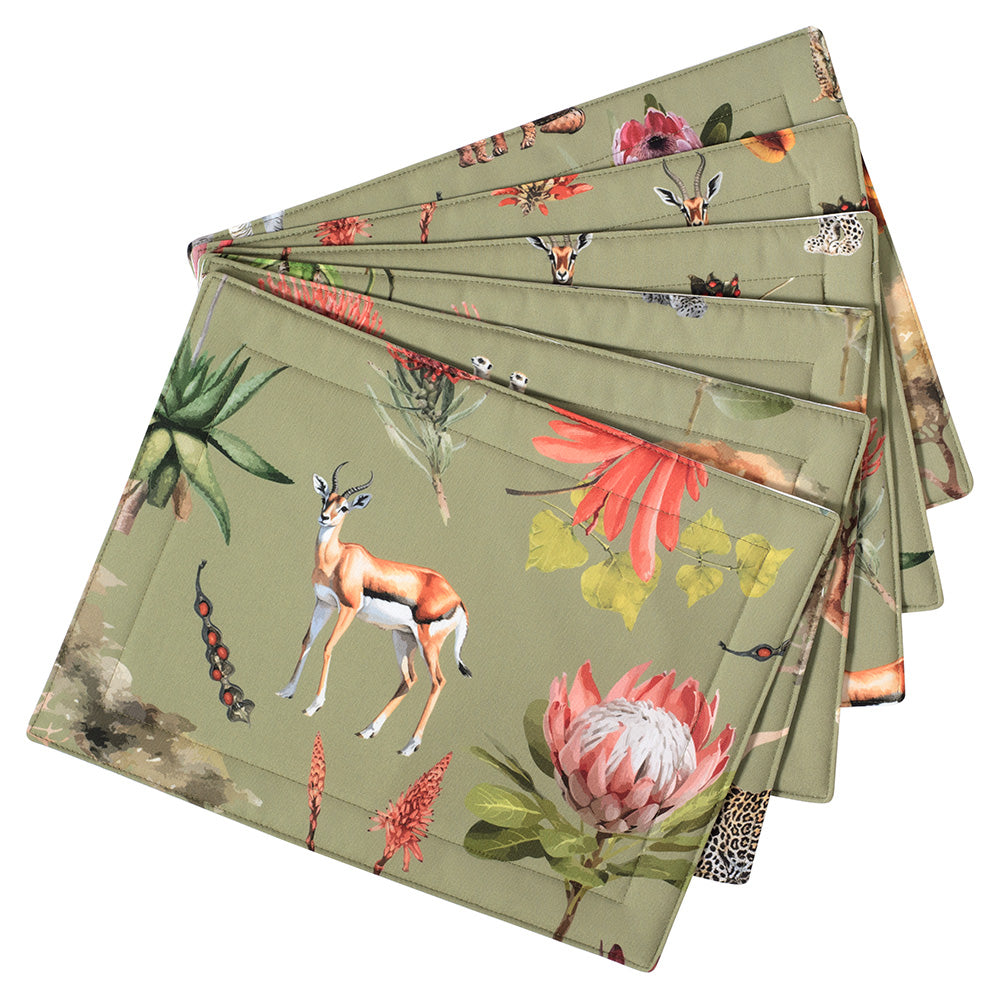 DSA Linen African Vibes Placemats, Set Of 6