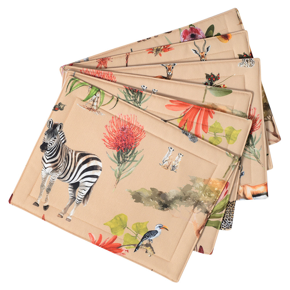DSA Linen African Vibes Placemats, Set Of 6