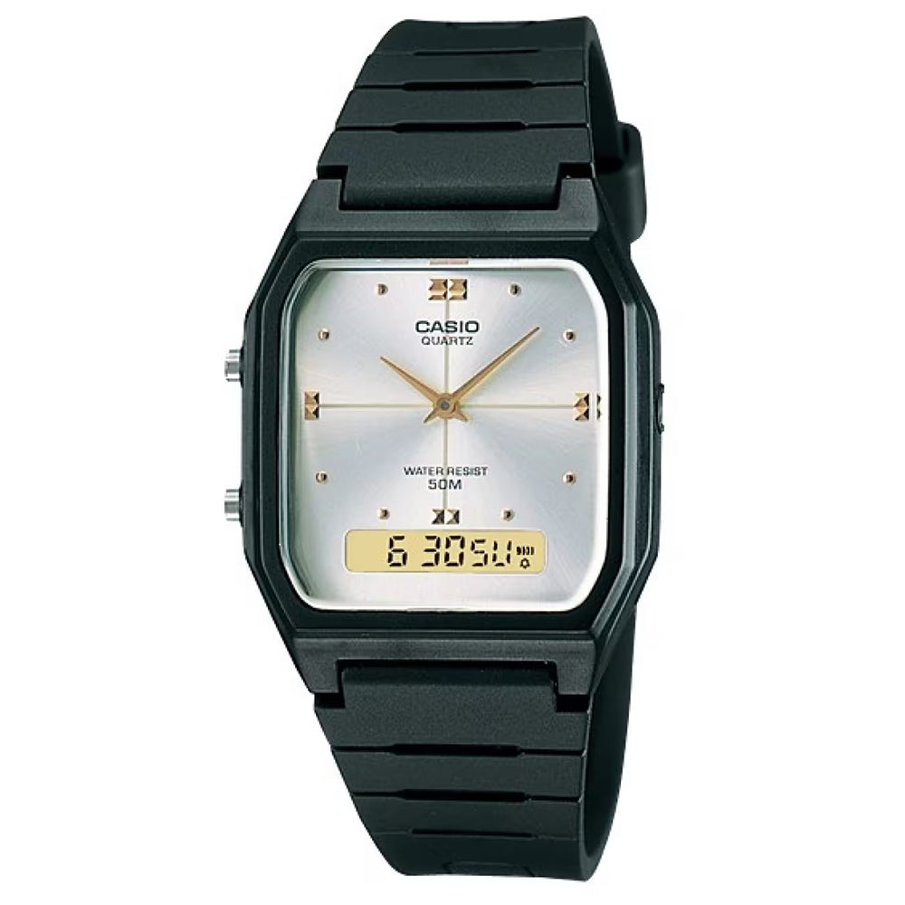 Casio Standard Men's 50m AnaDigi Wrist Watch, AW-48HE-7AVDF