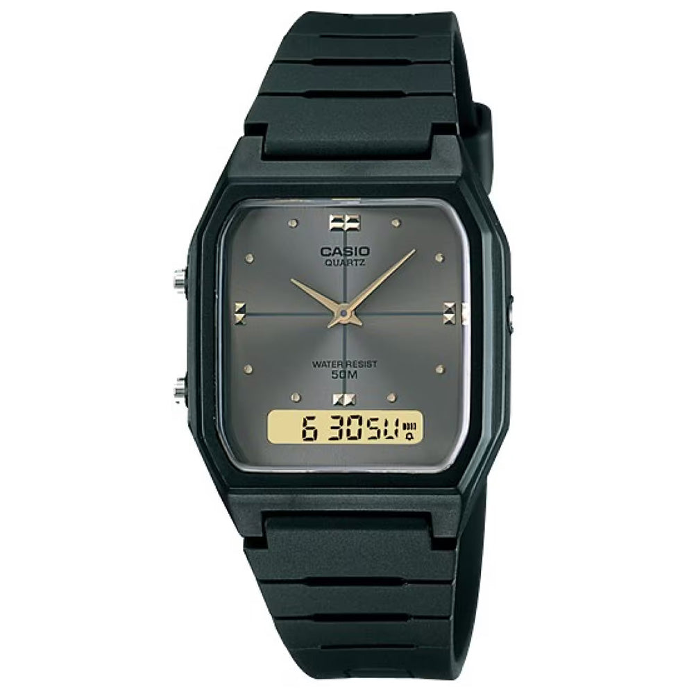 Casio Standard Men's 50m AnaDigi Wrist Watch, AW-48HE-8AVDF