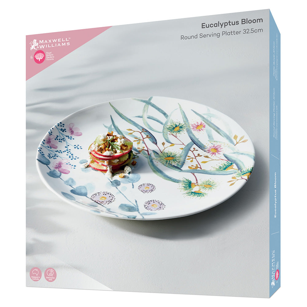 Maxwell & Williams Botanic Gardens Eucalyptus Bloom Round Platter, 33cm
