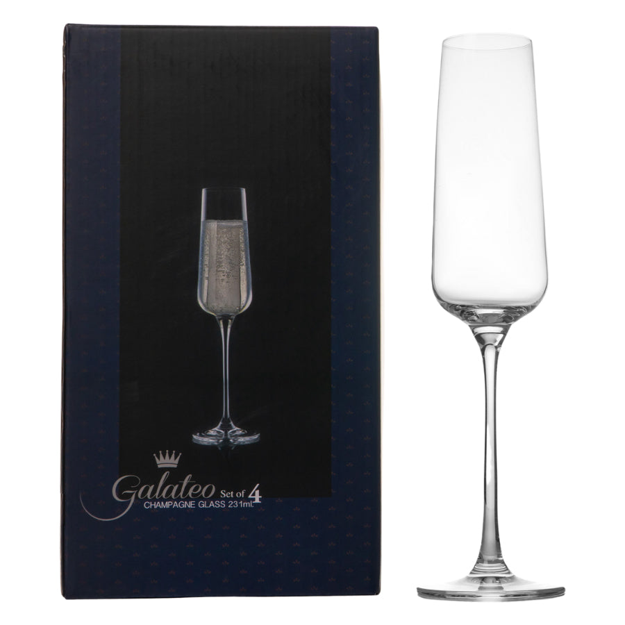 Galateo 230ml Champagne Flutes, Set of 4