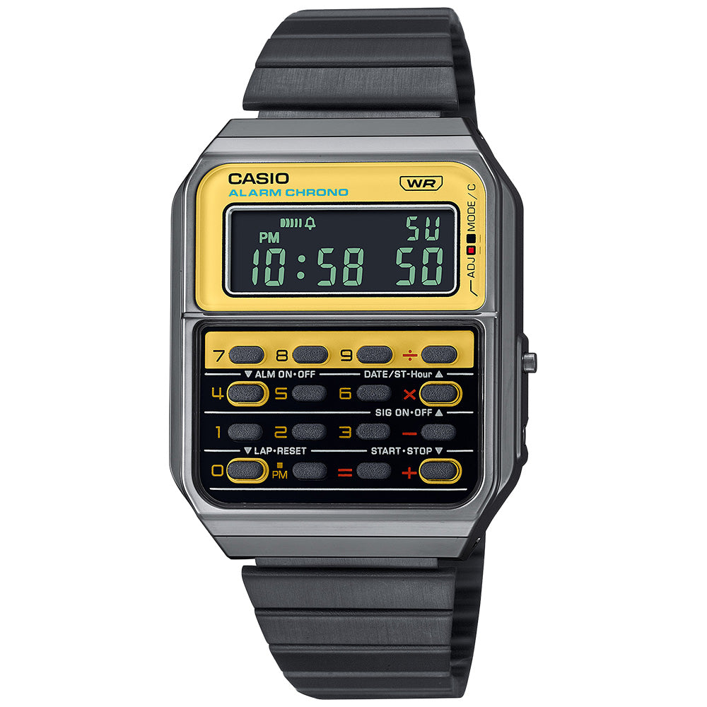 Casio Retro Men's Databank Digital Wrist Watch, CA-500WEGG-9BDF