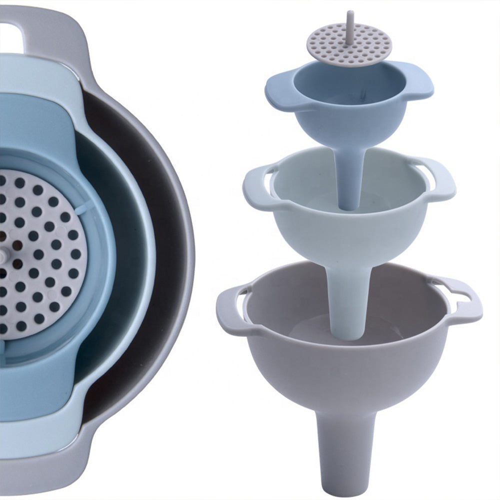 Creative Cooking Set Of 4 Nesting Funnels With Strainer