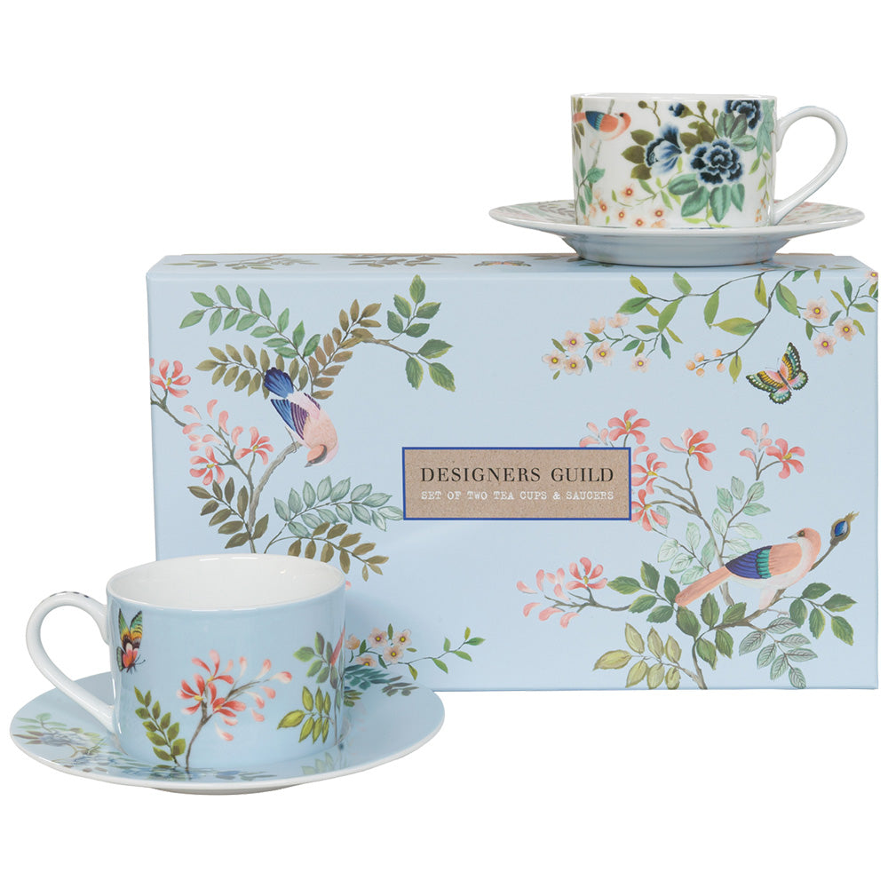 Designers Guild Porcelaine De Chine Teacup & Saucer, Set Of 2
