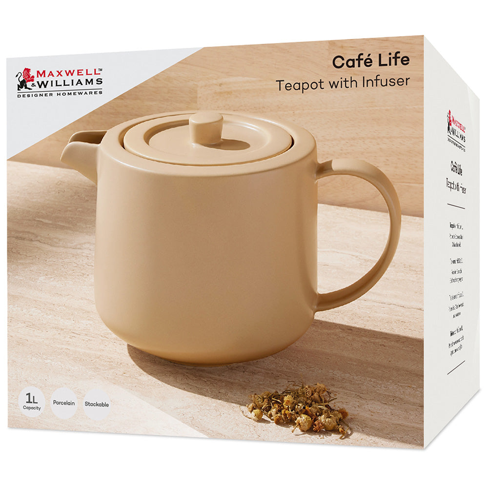 Maxwell & Williams Cafe Life Teapot With Infuser, 1L