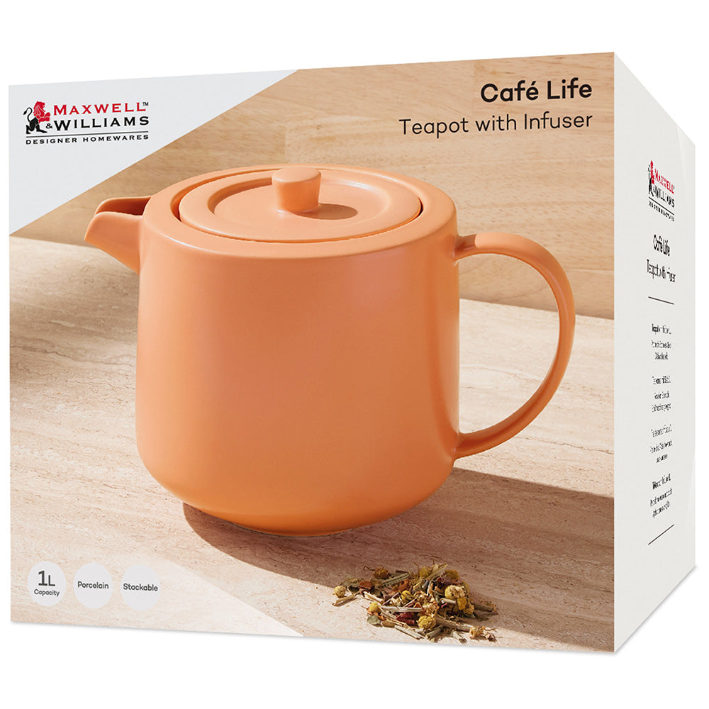 Maxwell & Williams Cafe Life Teapot With Infuser, 1L