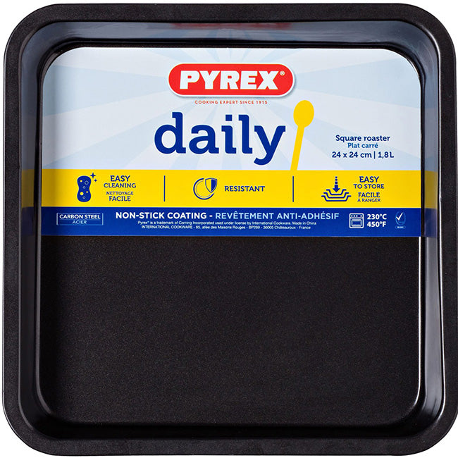 Pyrex Daily Non-Stick Square Roaster, 24cm