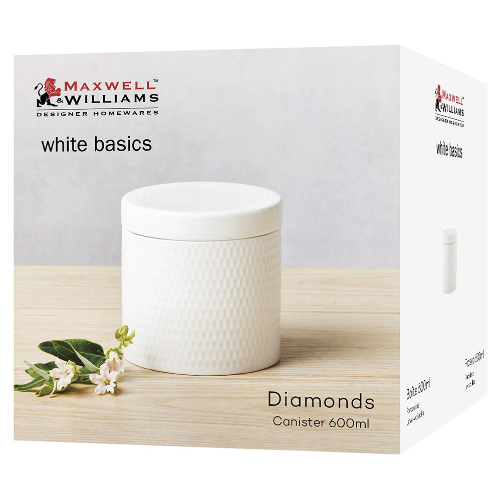 Eetrite White Basics Diamonds Canister, 600ml