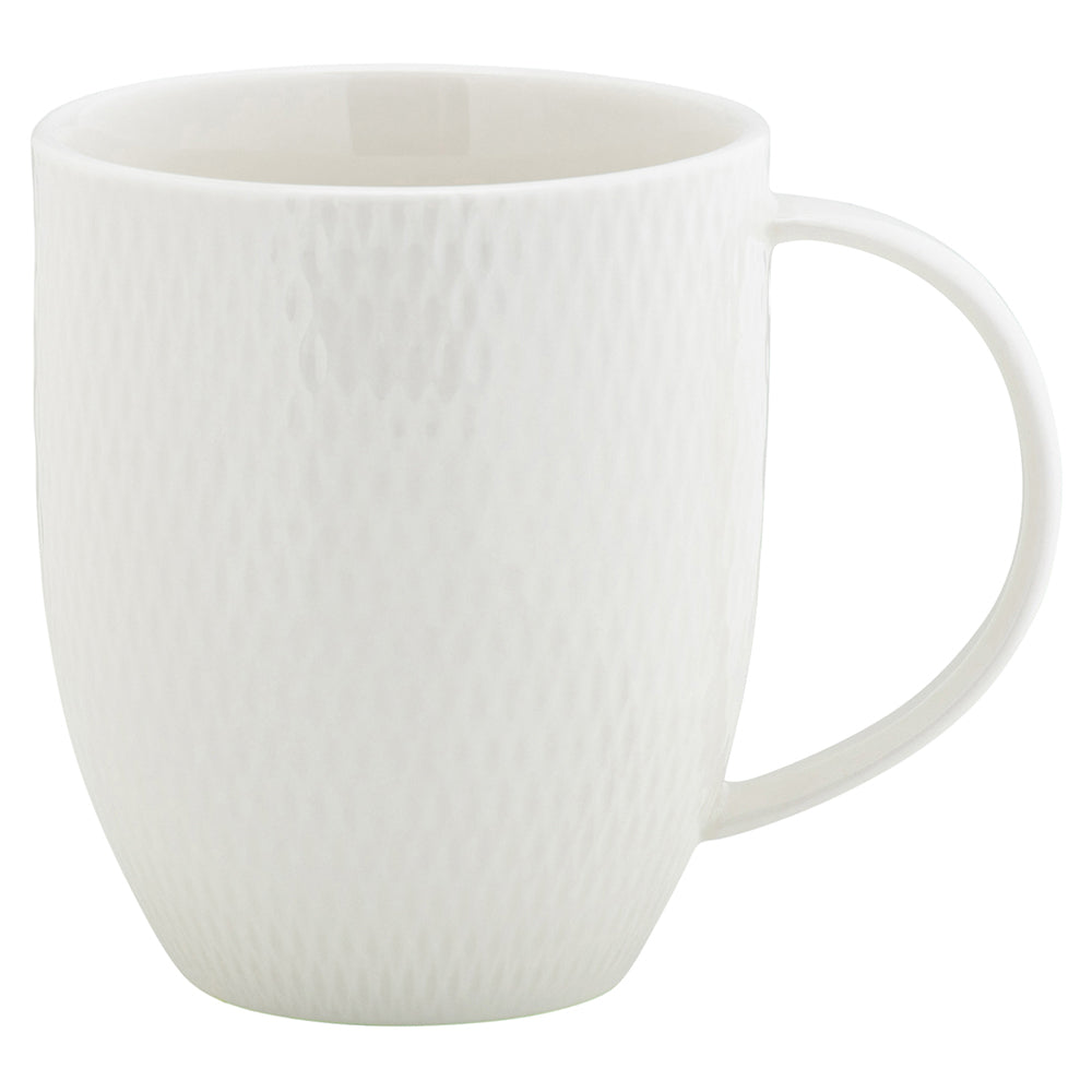 Maxwell & Williams White Basics Diamonds Coupe Mugs, Set Of 4
