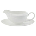 Maxwell & Williams White Basics Diamonds Gravy Boat & Saucer, 480ml