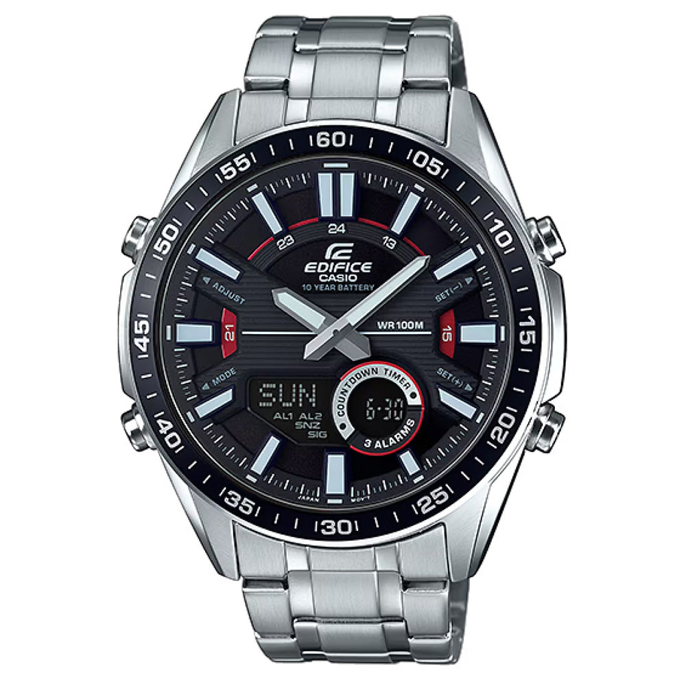 Casio Edifice Men's 100m Anadigi Wrist Watch, EFV-C100D-1AVUDF