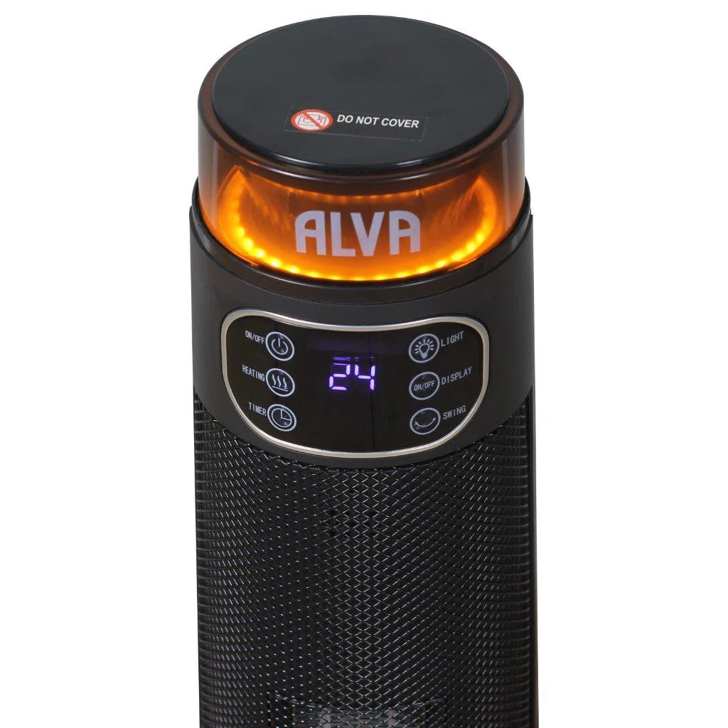 Alva Electric Tower Fan Heater with Remote Control