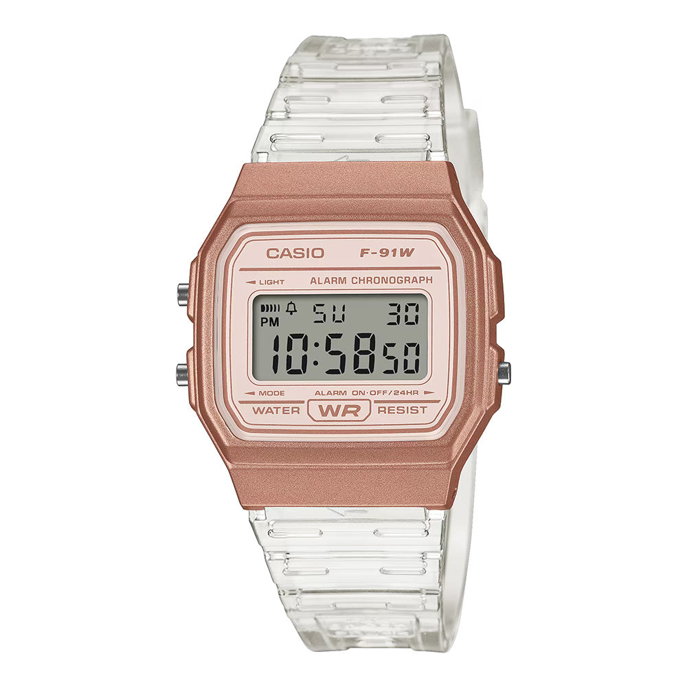 Casio Retro Translucent Digital Wrist Watch, F-91WS