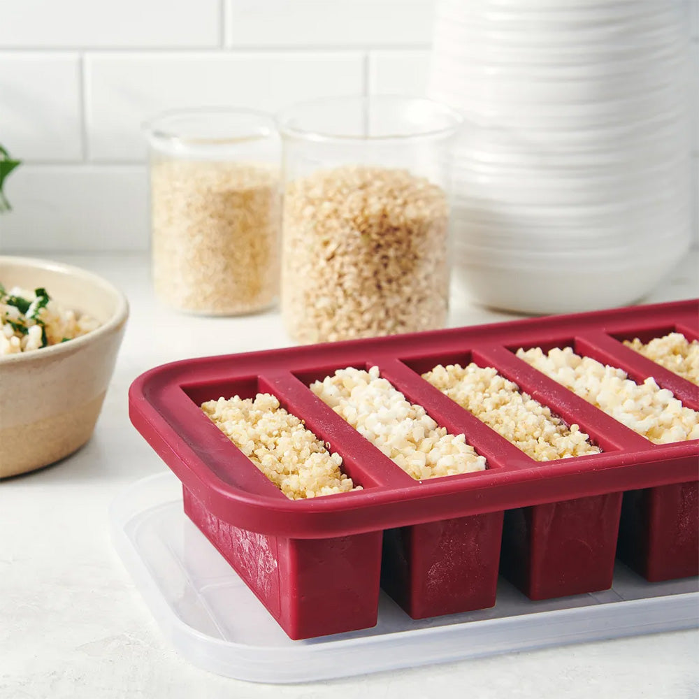 Souper Cubes Half Cup Silicone Food Storage Tray with Lid