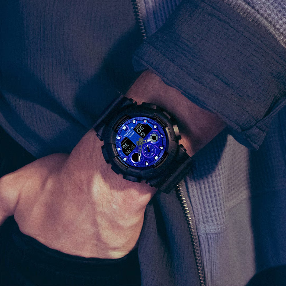 Casio G-Shock Men's 200m AnaDigital Wrist Watch, GA-100FL-1ADR