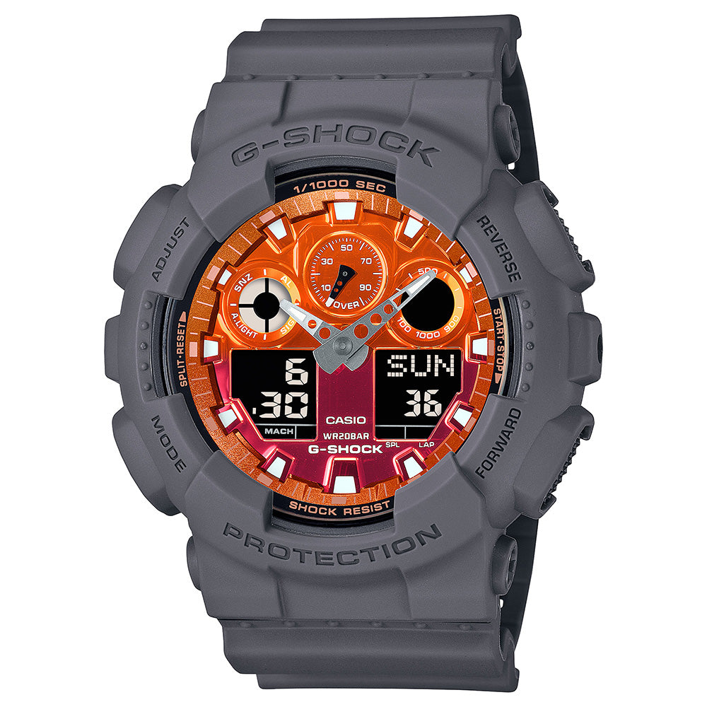 Casio G-Shock Men's 200m AnaDigital Wrist Watch, GA-100FL-8ADR