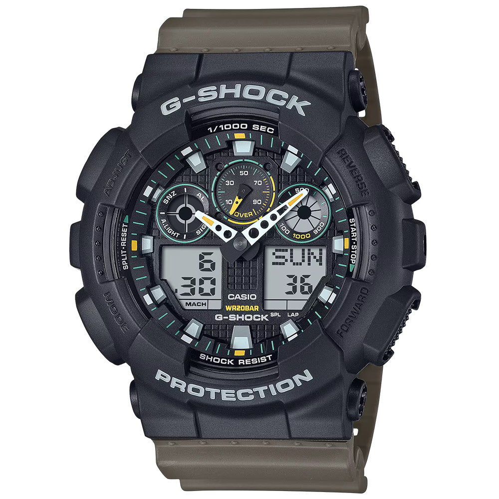 Casio G-Shock Men's 200m AnaDigital Wrist Watch, GA-100TU-1A3DR