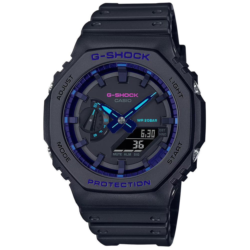 Casio G-Shock AnaDigital Carbon Core Wrist Watch, GA-2100VB-1ADR