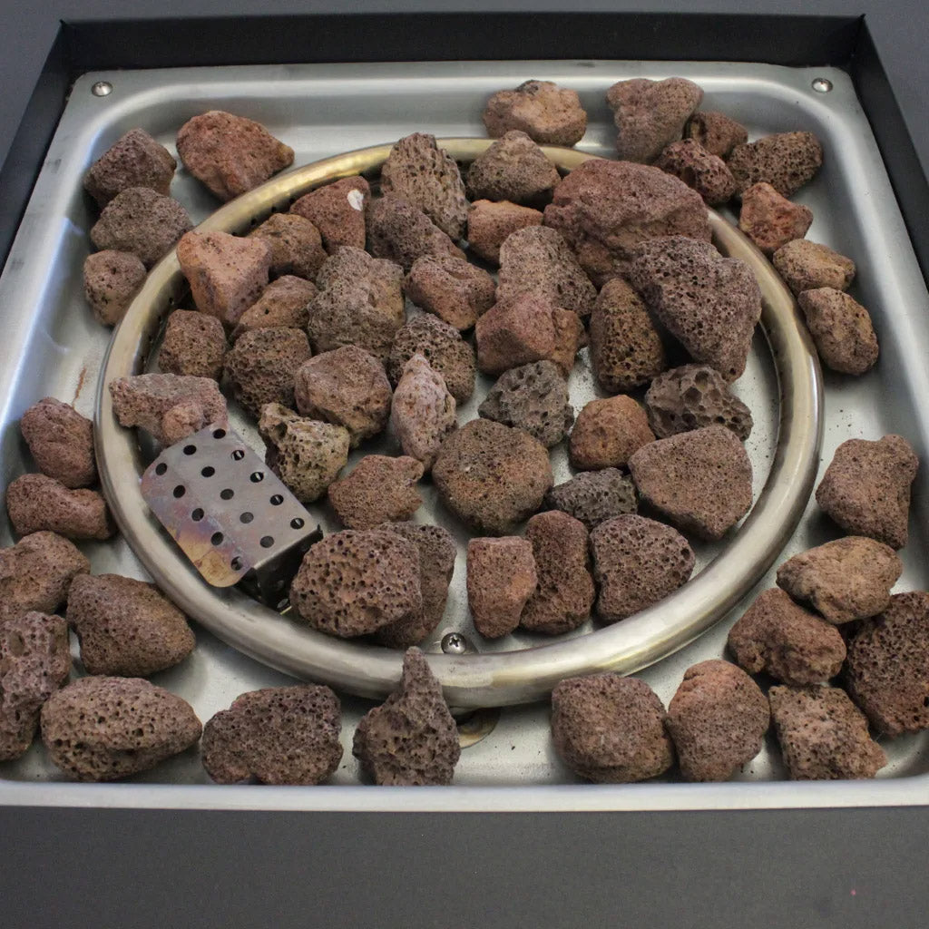 Alva Gas Fire Table with Lava Rocks & Lid