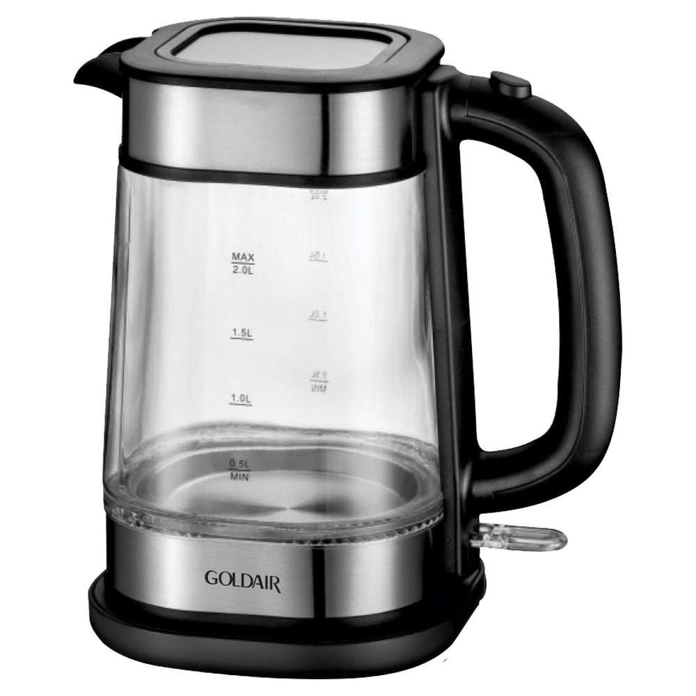 Goldair Square Glass Cordless Kettle, 2L