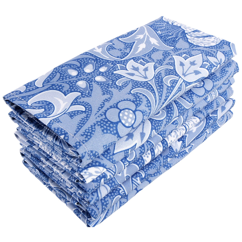DSA Linen William Morris Golden Lily Blue Napkins, Set Of 6