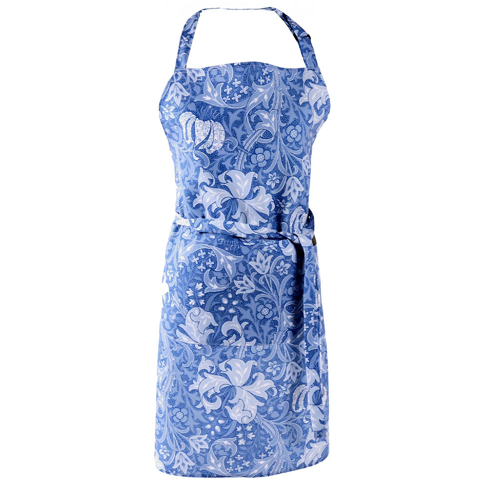 DSA Linen William Morris Golden Lily Blue Full Bib Apron