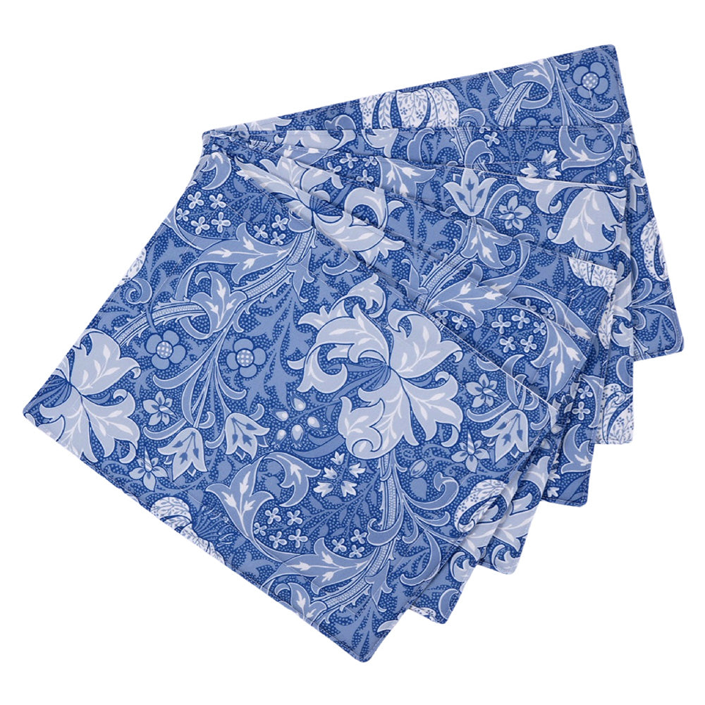 DSA Linen William Morris Golden Lily Blue Placemats, Set Of 6