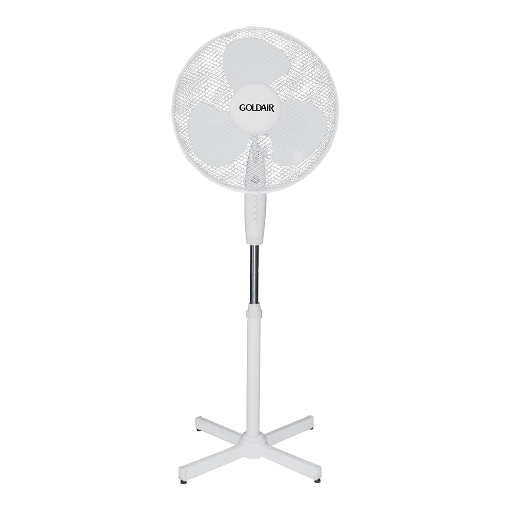 Goldair 40cm White Oscillating Pedestal Fan
