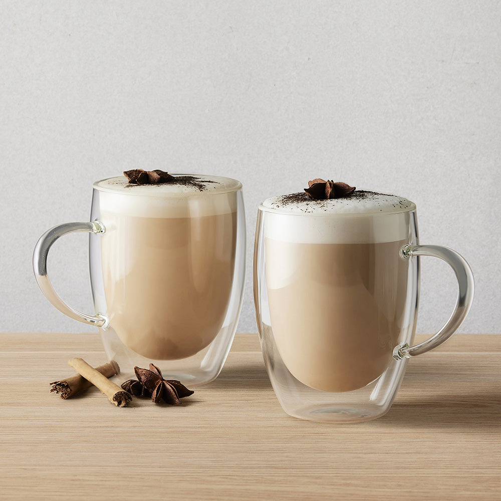 Maxwell & Williams Blend Double Wall Glass Mugs, Set Of 2