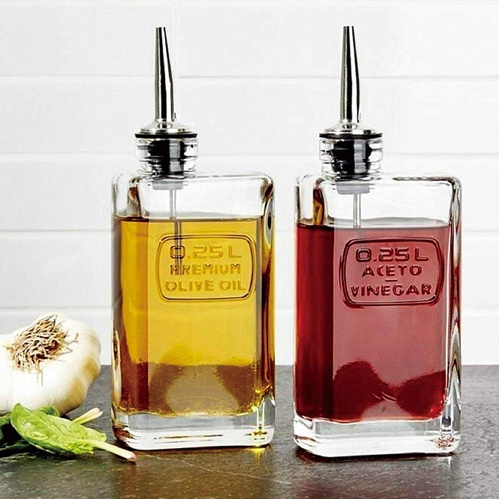 Luigi Bormioli Optima Glass Oil And Vinegar Bottles