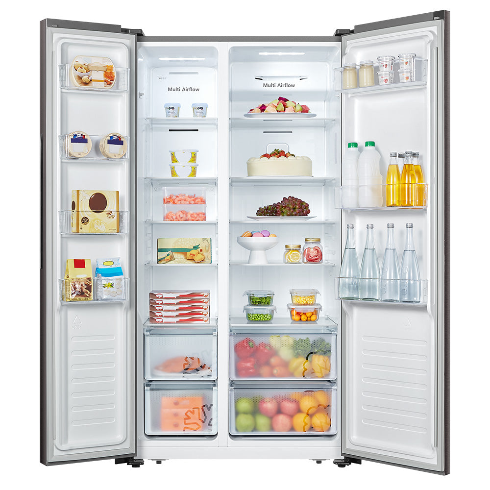 Hisense 508L Combi Side By Side Titanium Inox Refrigerator, H670SIT