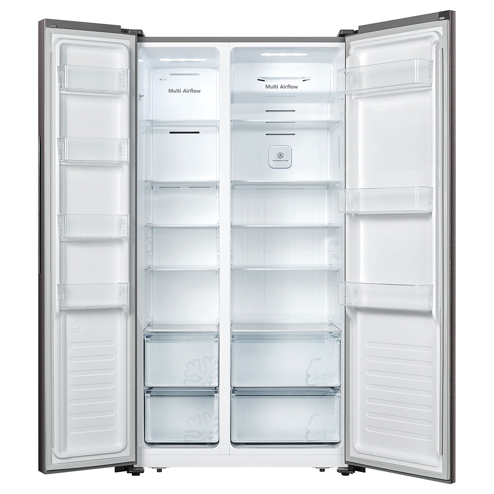 Hisense 508L Combi Side By Side Titanium Inox Refrigerator, H670SIT