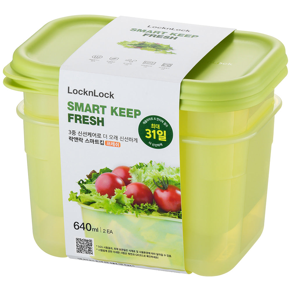 LocknLock FreshBlock Set of 2 Storage Containers, 640ml