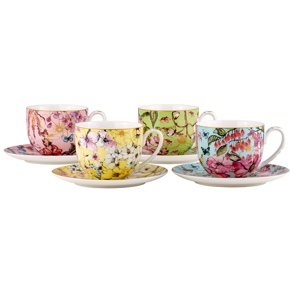 Maxwell & Williams Enchantment Cup & Saucers, Set Of 4