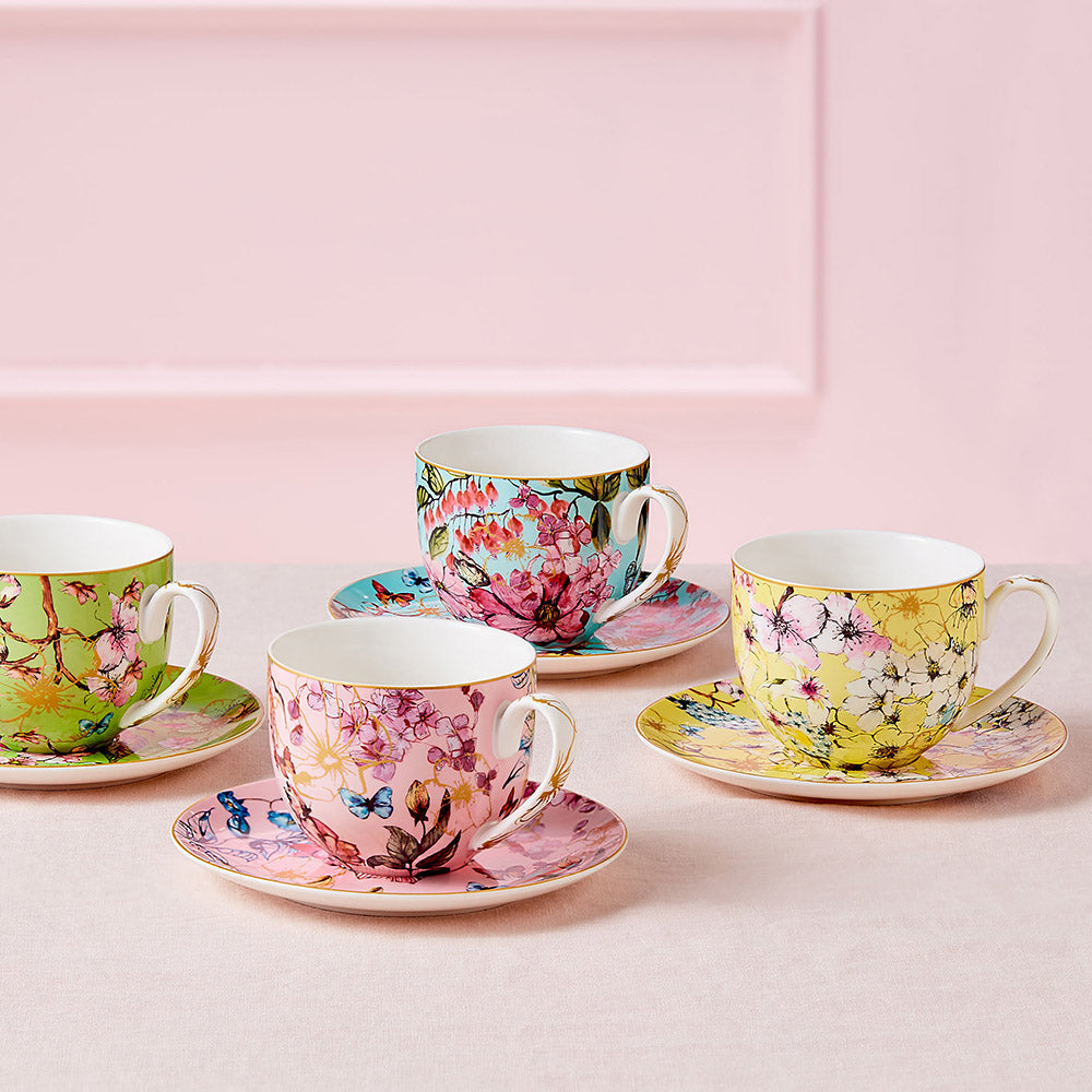 Maxwell & Williams Enchantment Cup & Saucers, Set Of 4