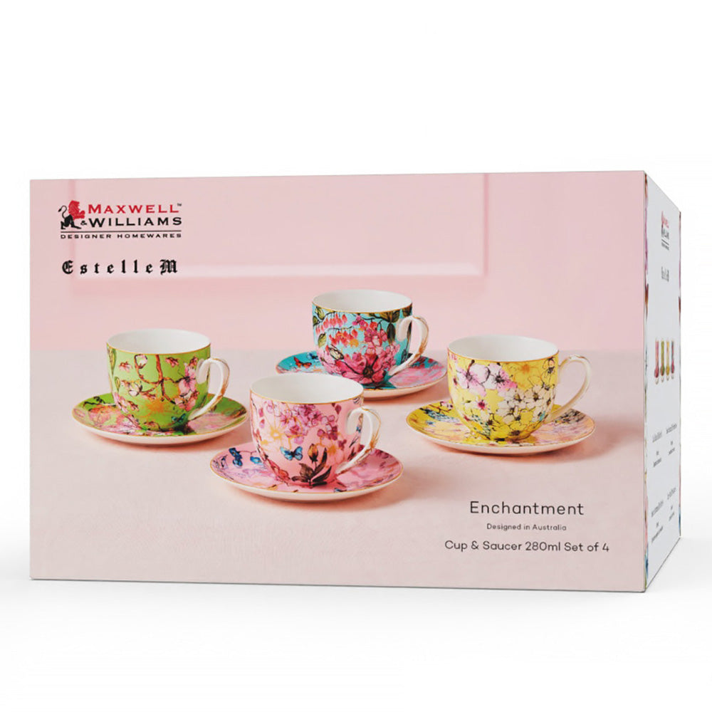 Maxwell & Williams Enchantment Cup & Saucers, Set Of 4
