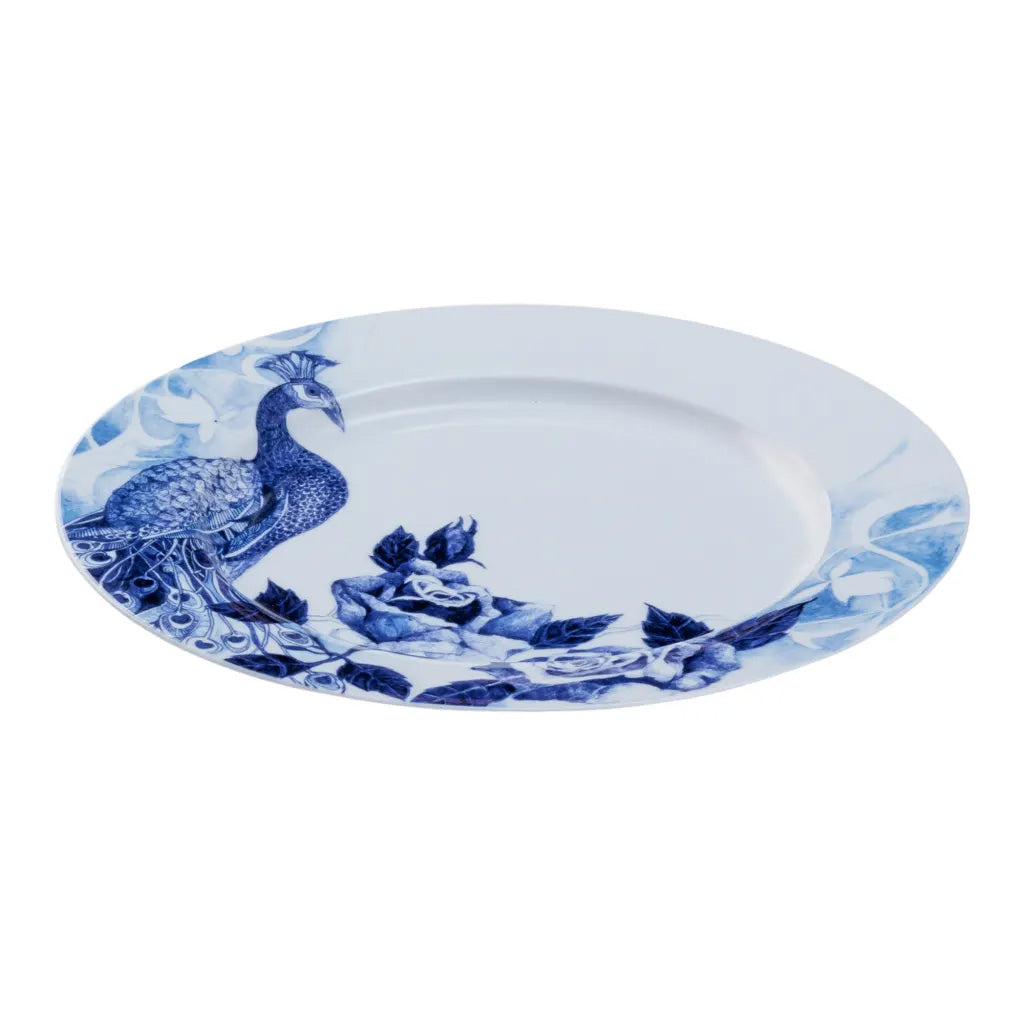 Jenna Clifford Peacock Sapphire Garden Dinner Plates, Set of 4