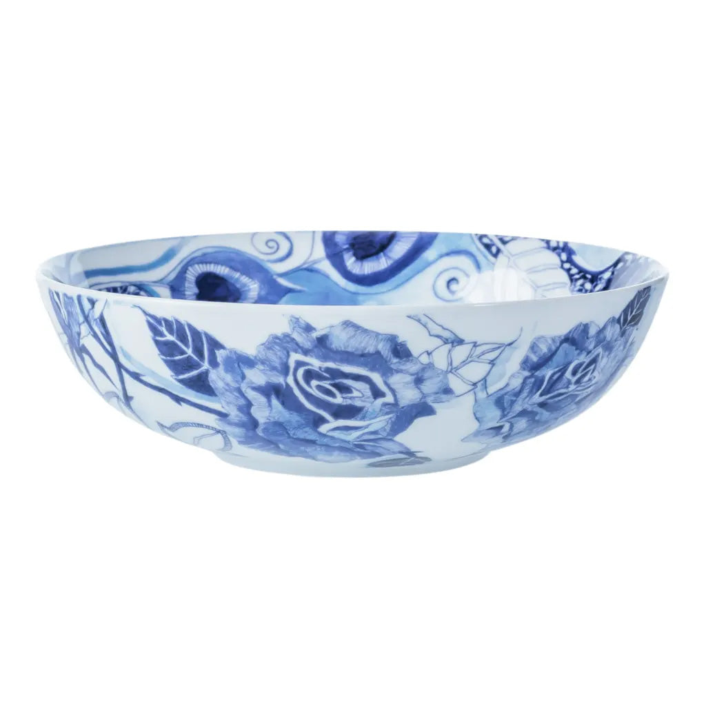 Jenna Clifford Peacock Sapphire Garden Cereal Bowls, Set of 4