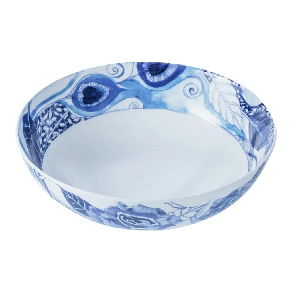 Jenna Clifford Peacock Sapphire Garden Cereal Bowls, Set of 4