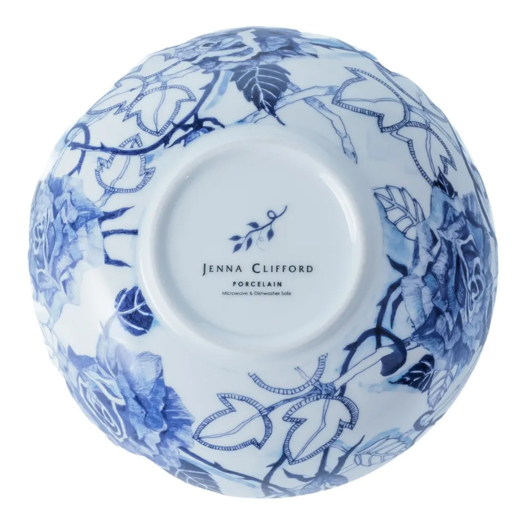 Jenna Clifford Peacock Sapphire Garden Cereal Bowls, Set of 4