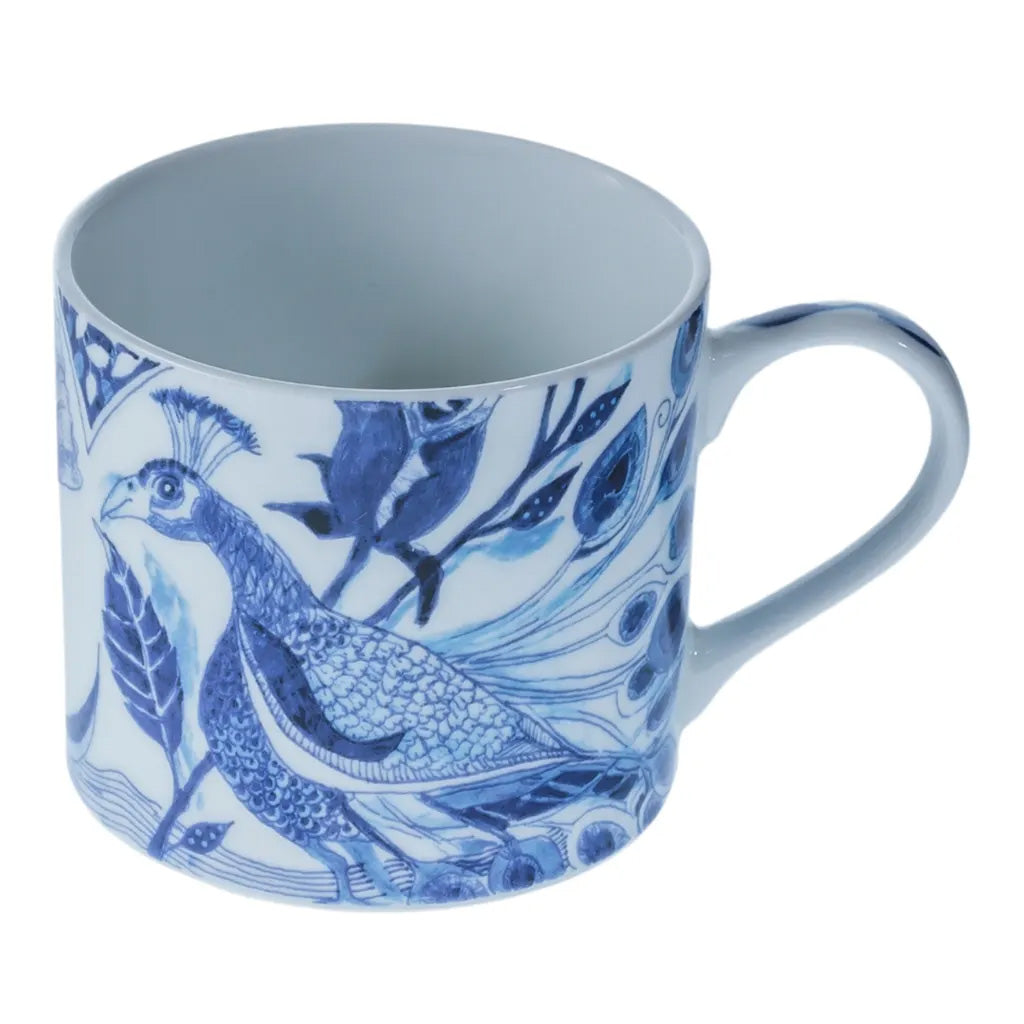 Jenna Clifford Peacock Sapphire Garden Mug, 250ml