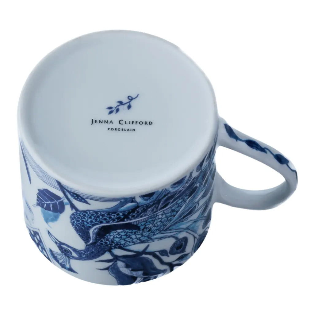 Jenna Clifford Peacock Sapphire Garden Mug, 250ml