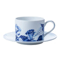Jenna Clifford Peacock Sapphire Garden Cups & Saucers, Set of 4
