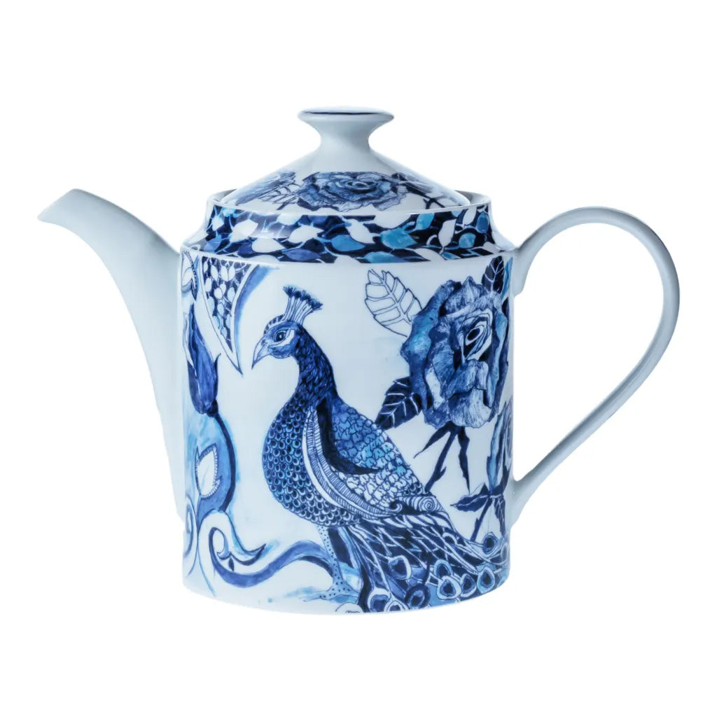 Jenna Clifford Peacock Sapphire Garden Teapot, 1.2L