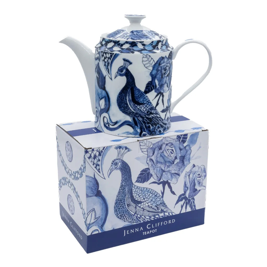 Jenna Clifford Peacock Sapphire Garden Teapot, 1.2L
