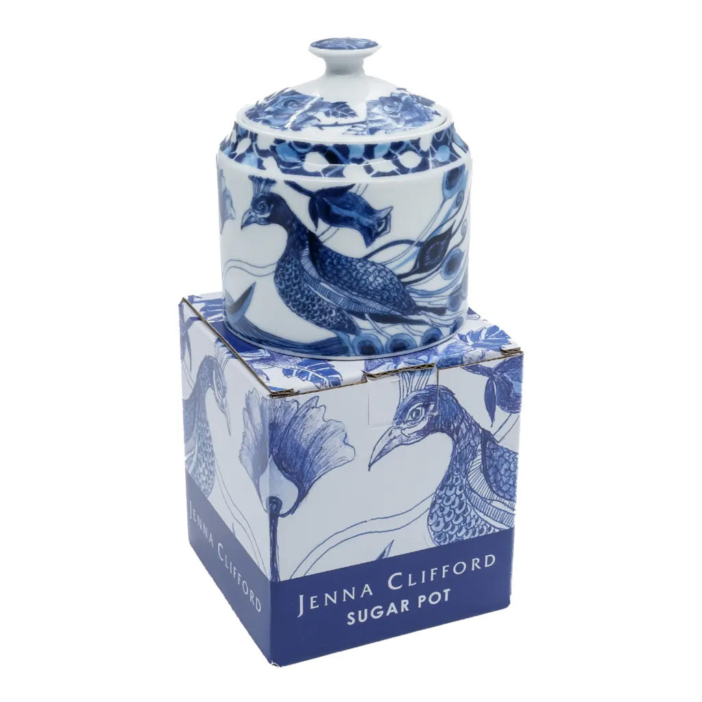 Jenna Clifford Peacock Sapphire Garden Sugar Pot, 250ml