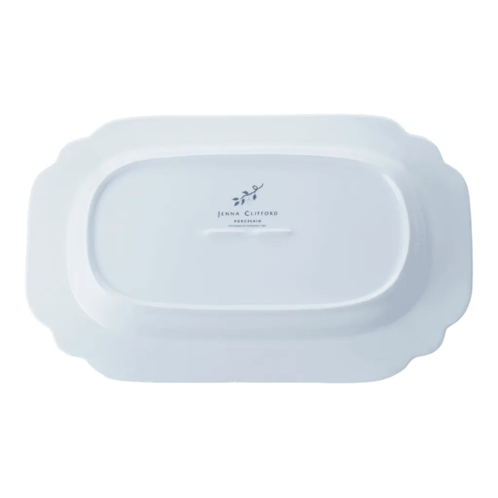 Jenna Clifford Peacock Sapphire Garden Oval Platter, 38.5cm