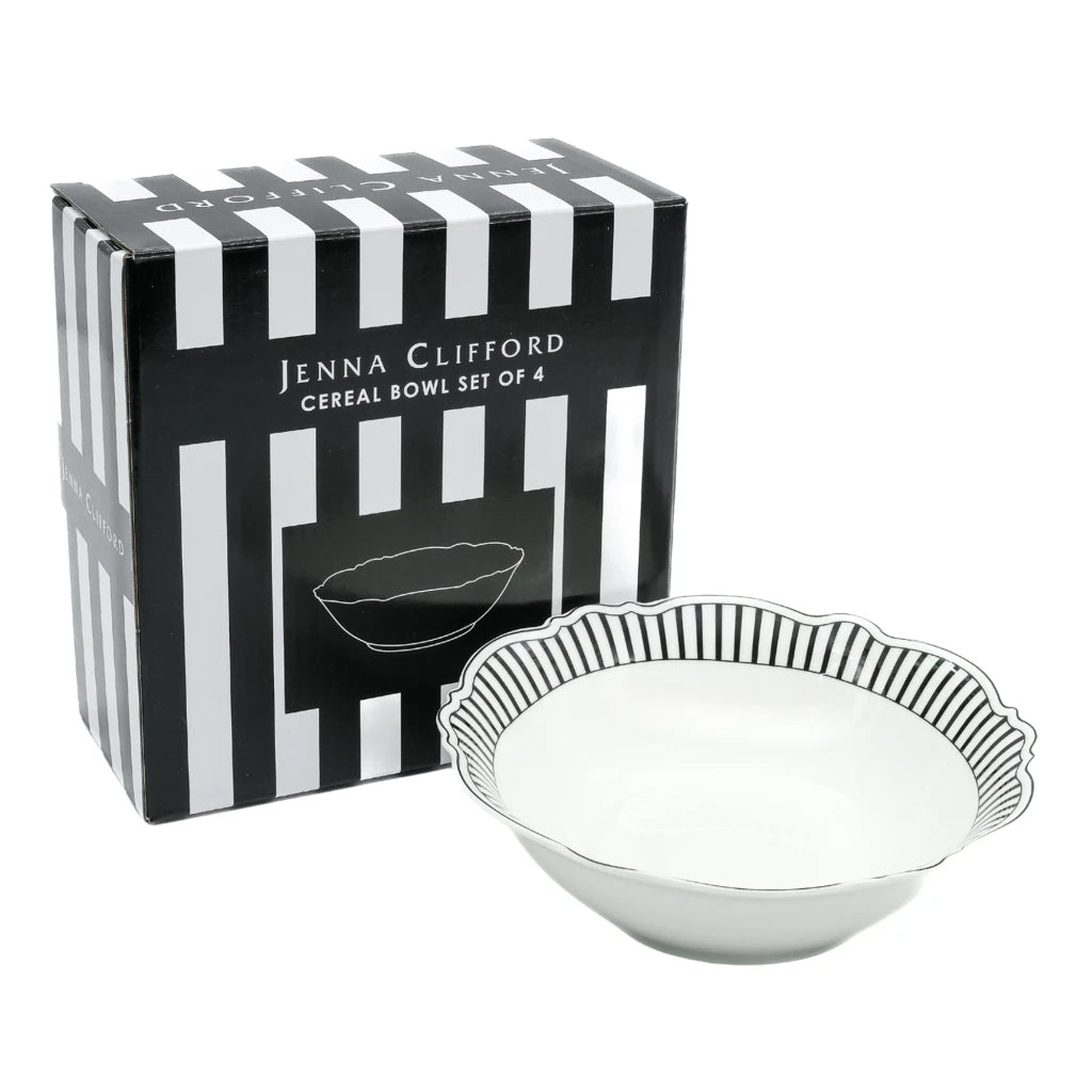 Jenna Clifford Ivory Noir Cereal Bowls, Set of 4
