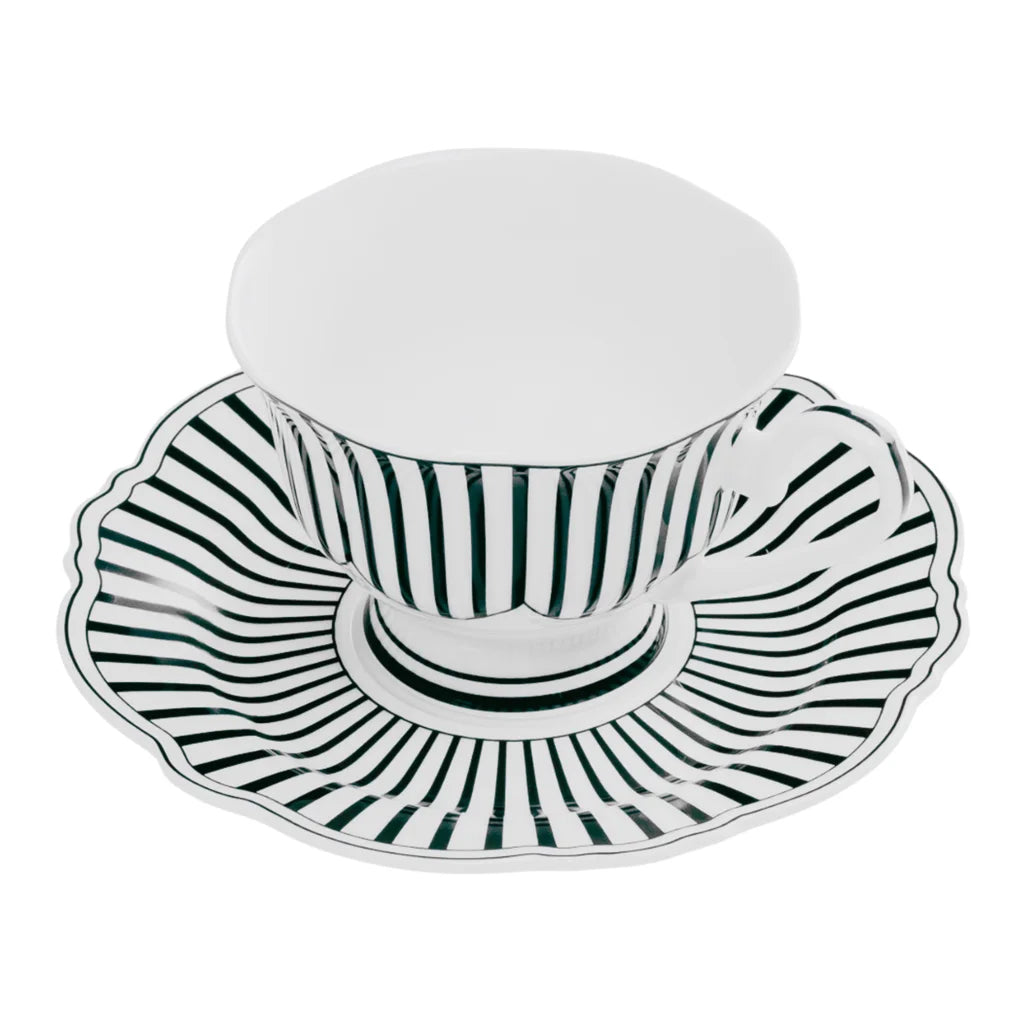 Jenna Clifford Ivory Noir Cups & Saucers, Set of 4